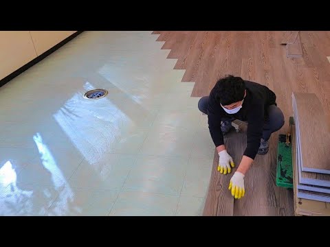 데코타일 [덧방시공] 방법. 철거없이 바로 붙여보자. HowTo Install Floor Decotile. (Korean Style)