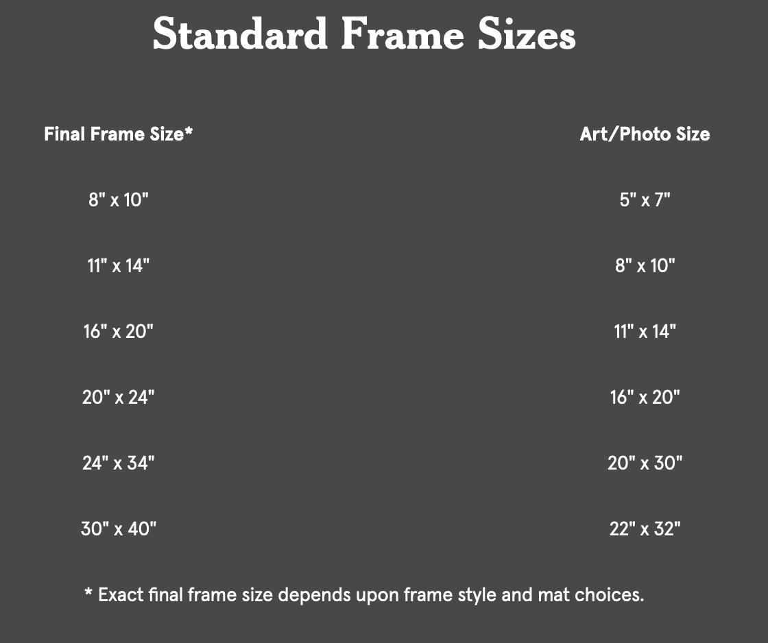 Our Most Popular Frame Sizes | Framebridge
